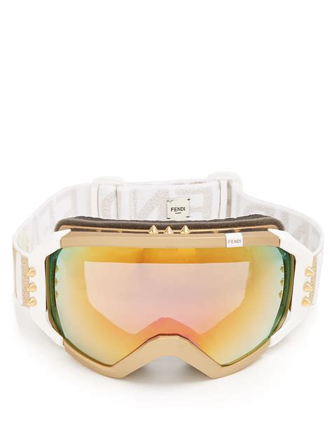 fendi ski.|Fendi gold ski goggles.